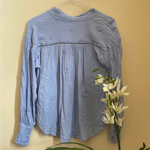 Free people light blue blouse size XS - Picture 5 of 6